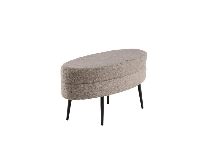Venture Home Otto Pouf - Black / Greige Teddy