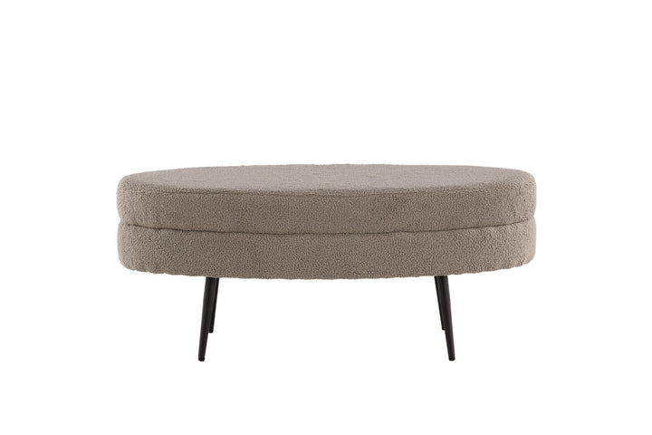 Venture Home Otto Pouf - Black / Greige Teddy