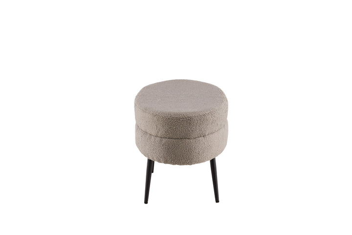 Venture Home Otto Pouf - Black / Greige Teddy