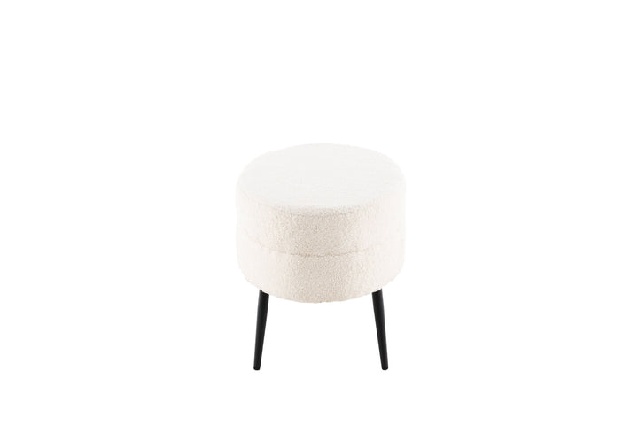 Venture Home Otto Pouf - Black / Offwhite Teddy