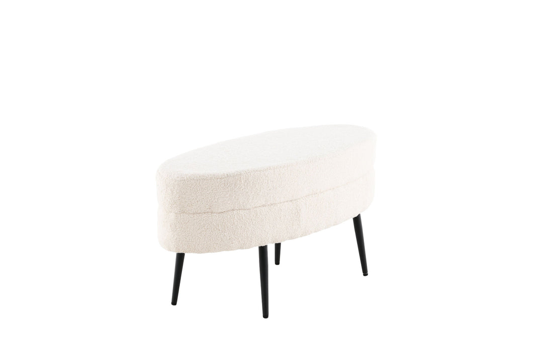 Venture Home Otto Pouf - Black / Offwhite Teddy