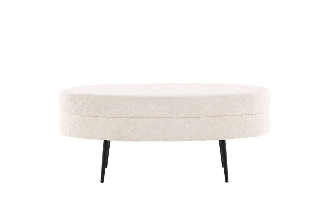 Venture Home Otto Pouf - Black / Offwhite Teddy