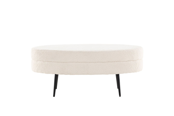 Venture Home Otto Pouf - Black / Offwhite Teddy