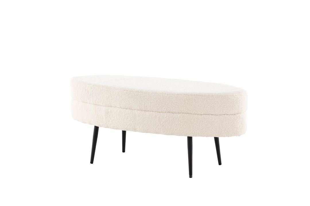 Venture Home Otto Pouf - Black / Offwhite Teddy