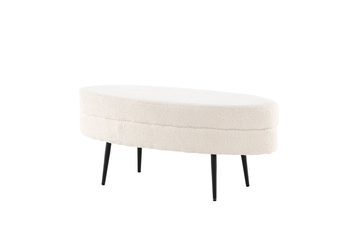 Venture Home Otto Pouf - Black / Offwhite Teddy