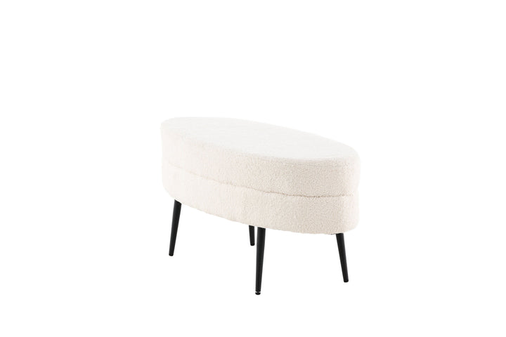 Venture Home Otto Pouf - Black / Offwhite Teddy