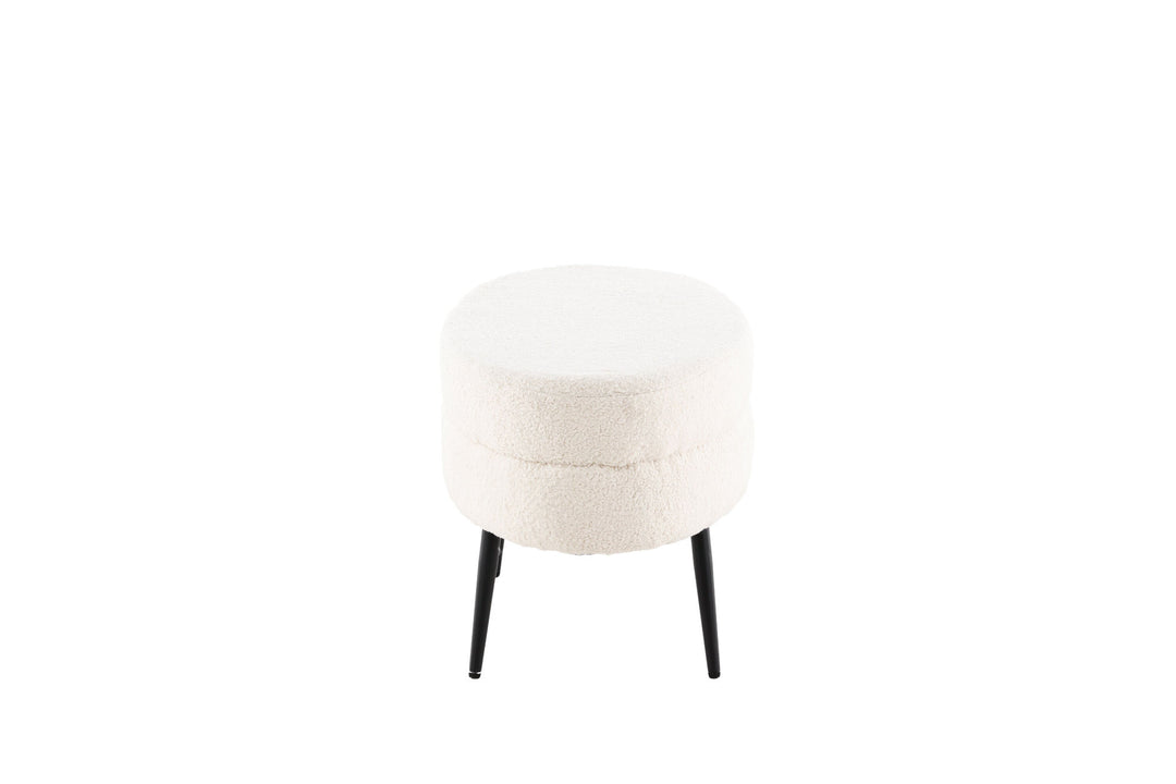 Venture Home Otto Pouf - Black / Offwhite Teddy