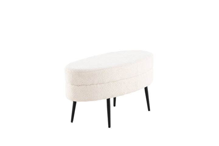 Venture Home Otto Pouf - Black / Offwhite Teddy