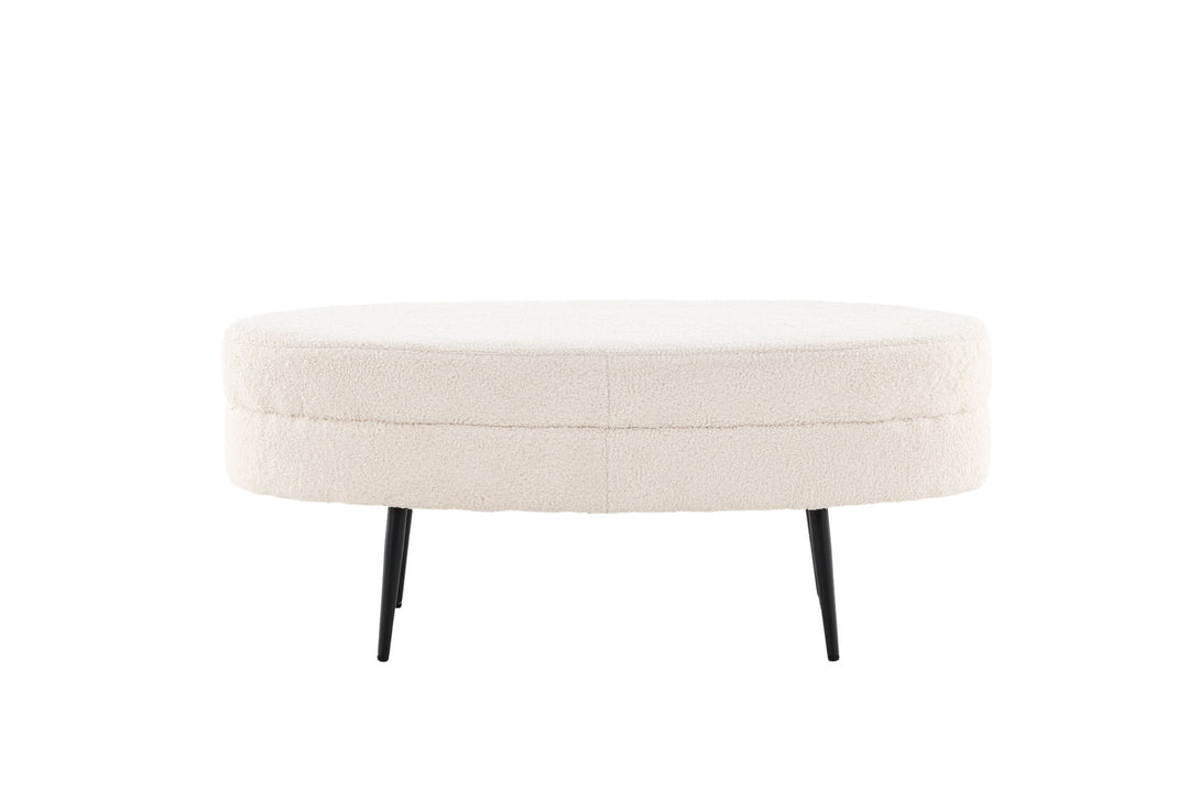 Venture Home Otto Pouf - Black / Offwhite Teddy