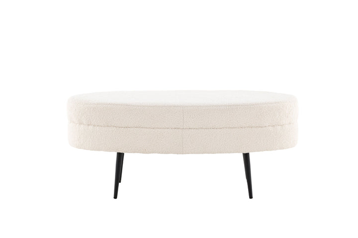 Venture Home Otto Pouf - Black / Offwhite Teddy