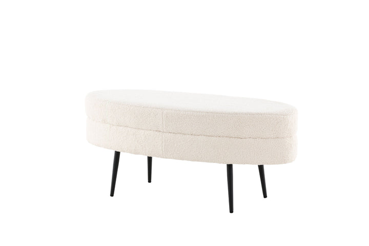 Venture Home Otto Pouf - Black / Offwhite Teddy