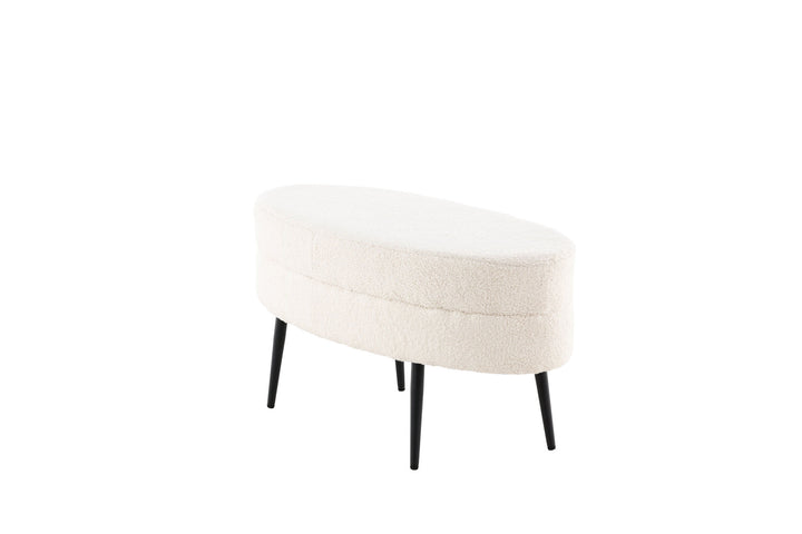 Venture Home Otto Pouf - Black / Offwhite Teddy