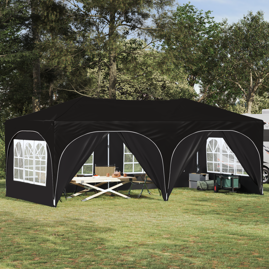 Pop-up Festtelt 575 x 288 x 245 cm Sort Oxford stof