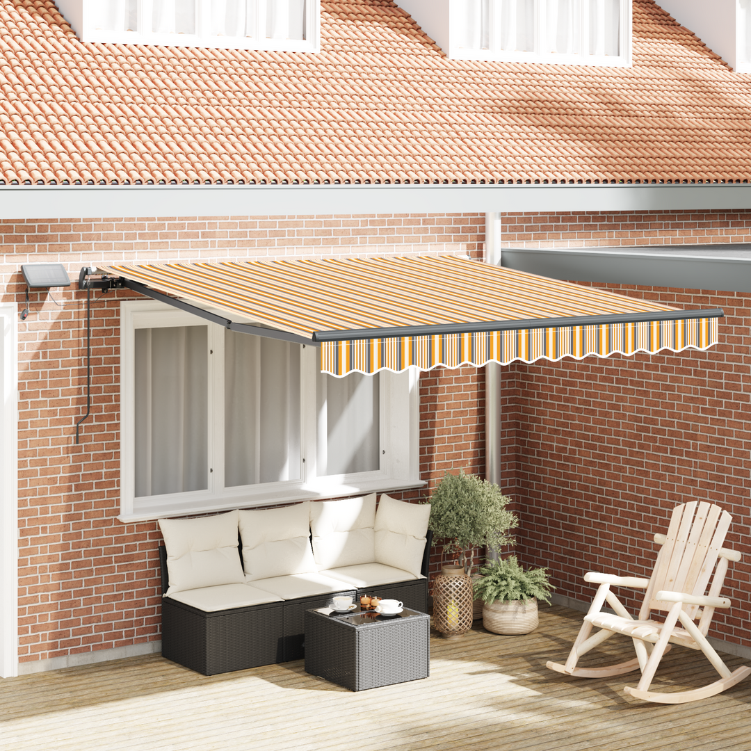 Udtrækkelig markise Flerfarvet 350 x 250 cm Stof og aluminium