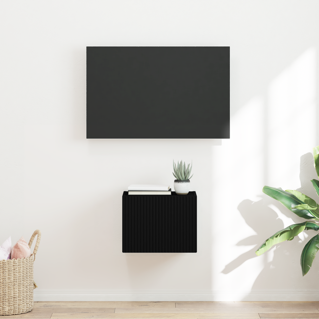 TV vægskab Vægmonteret Sort 39 x 31 x 29,5 cm Konstrueret træ