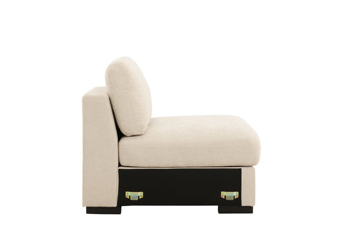 Venture Home Salerno Armless Chair - Beige Fabric /