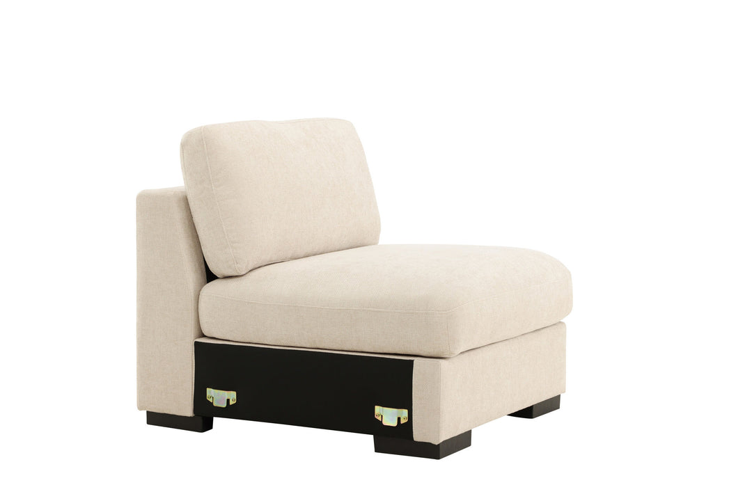 Venture Home Salerno Armless Chair - Beige Fabric /