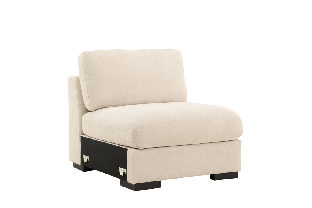 Venture Home Salerno Armless Chair - Beige Fabric /