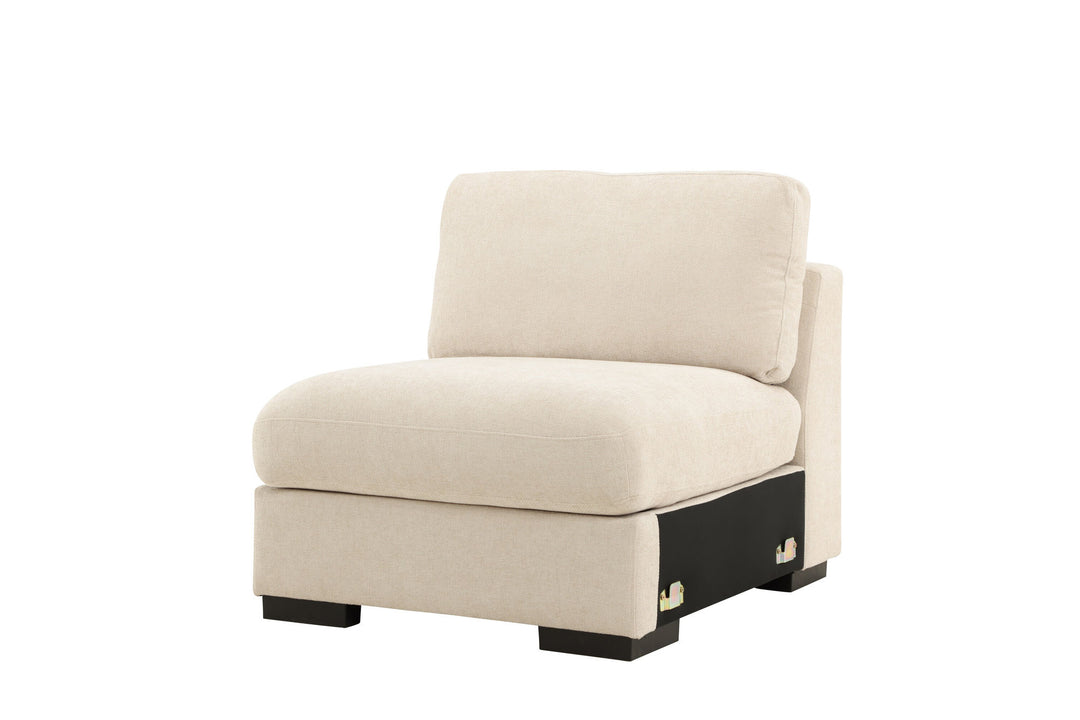 Venture Home Salerno Armless Chair - Beige Fabric /