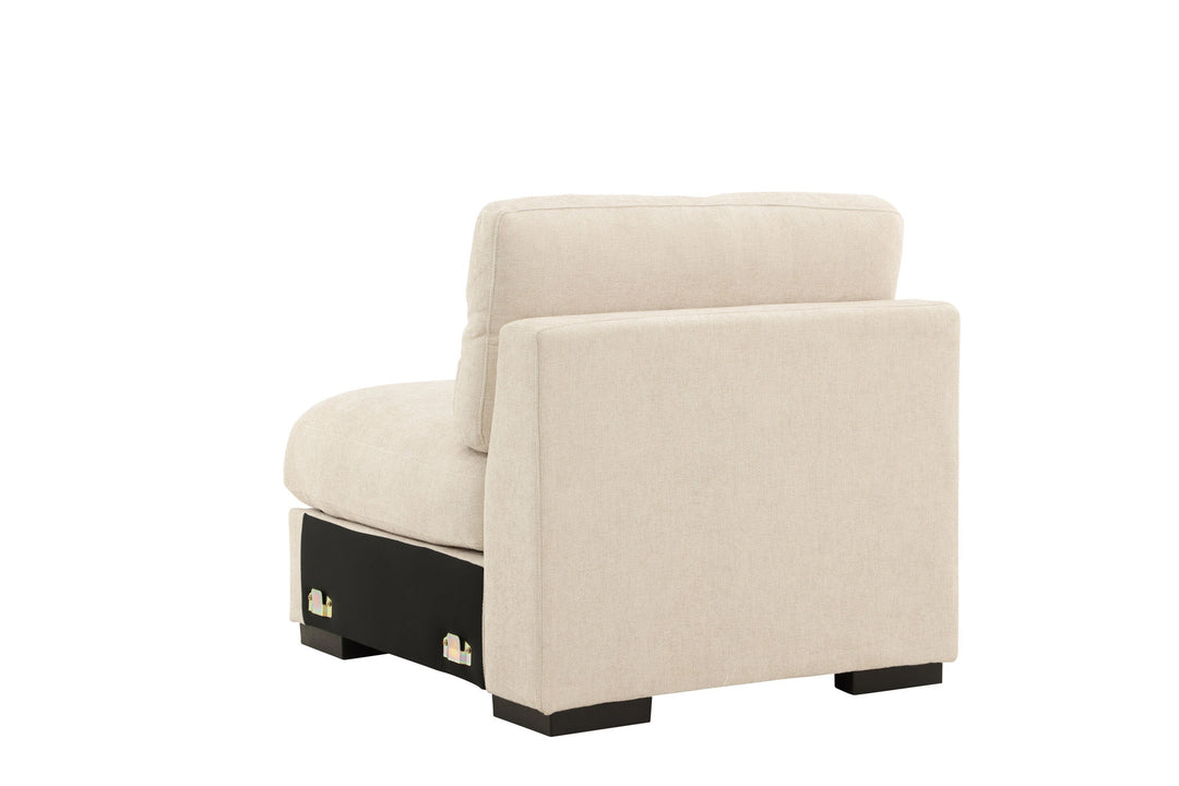 Venture Home Salerno Armless Chair - Beige Fabric /