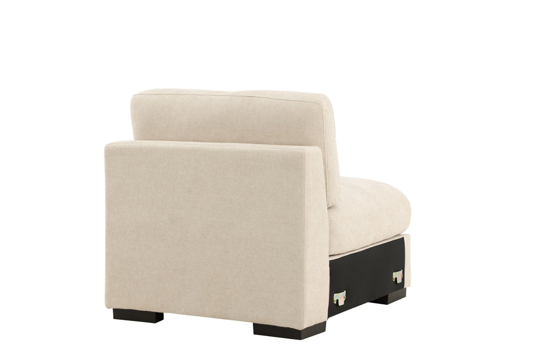 Venture Home Salerno Armless Chair - Beige Fabric /