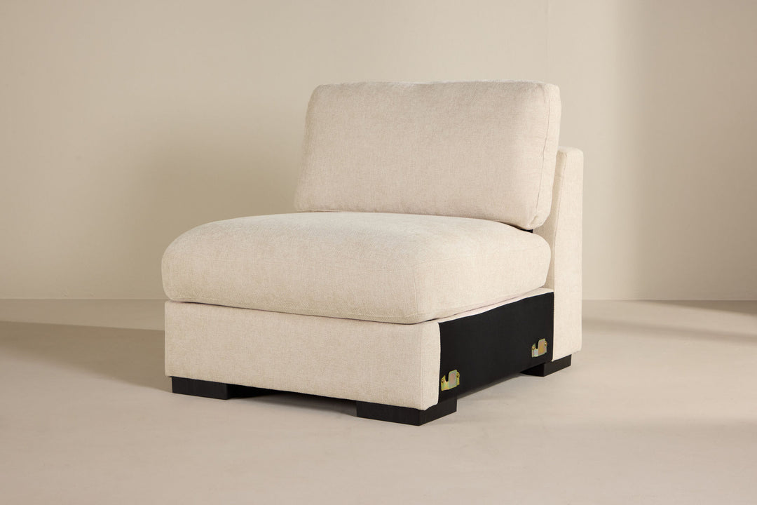 Venture Home Salerno Armless Chair - Beige Fabric /