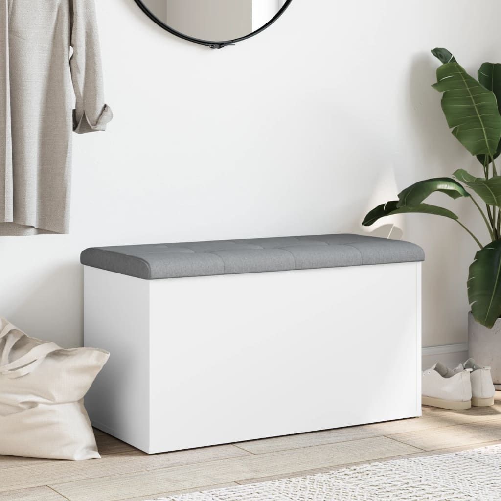 opbevaringsbænk hvid 82x42x45 cm konstrueret træ