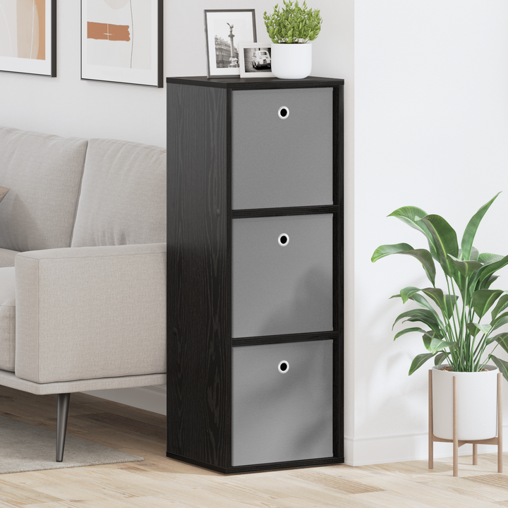 Sideboard med skuffe Sort eg 35 x 32 x 99,5 cm