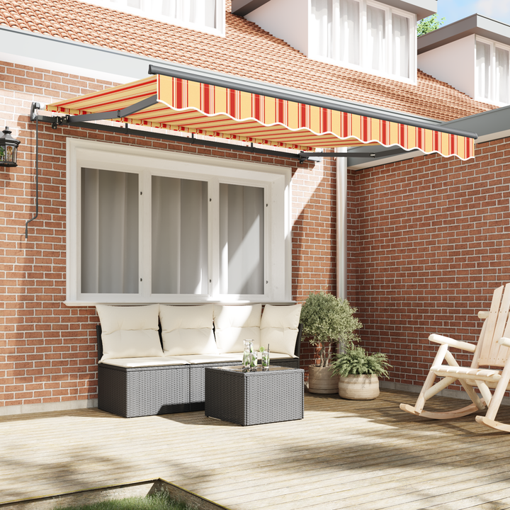 Utrækkelig Markise Gul og orange 250 x 200 cm Stof
