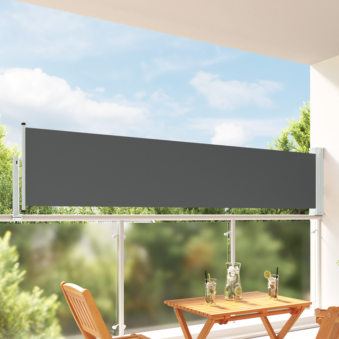 Side Markise 60 x 300 cm 100% polyester jern stål Rektangulær