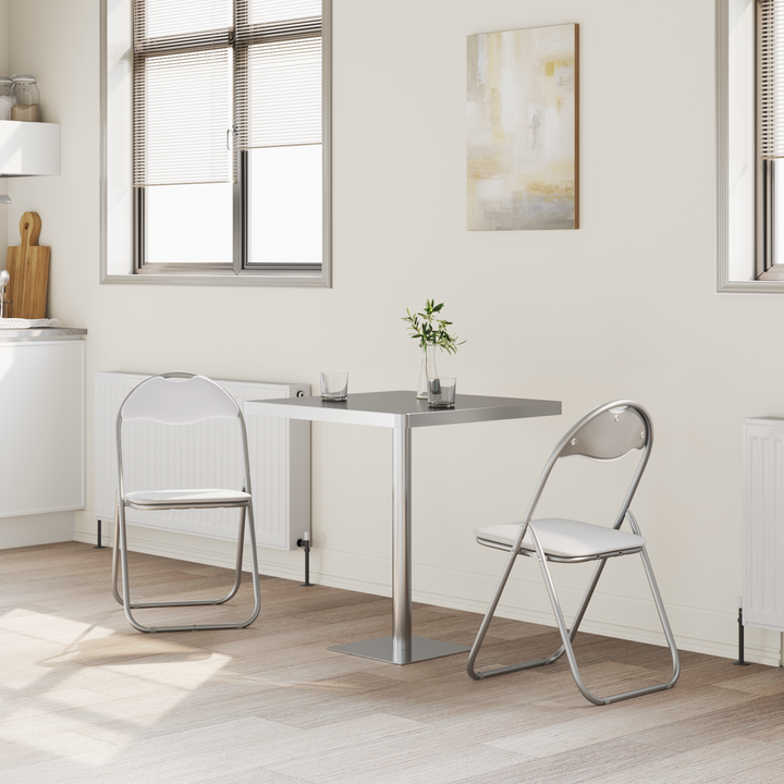 Sammenklappelig stol 2 pcs Hvid og Grå 48 x 43,5 x 81 cm