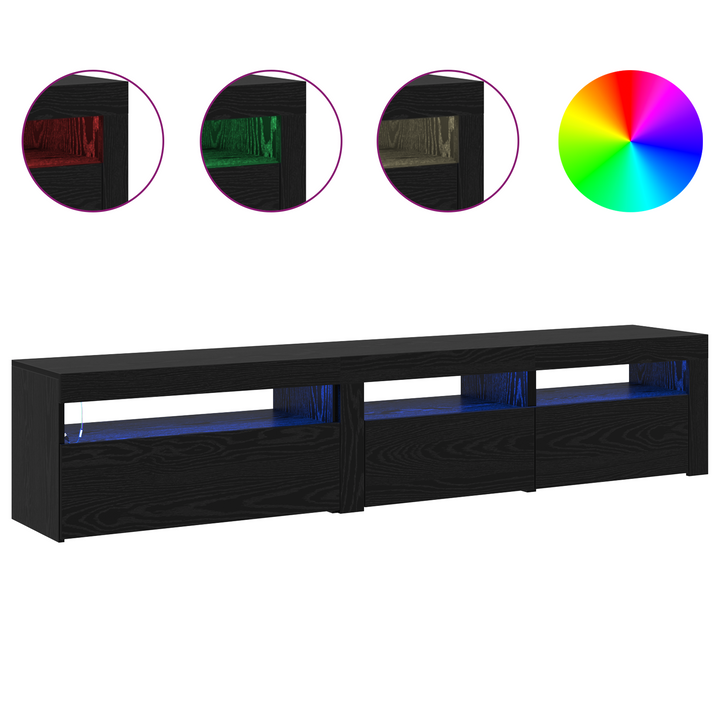 TV-skab 2 pcs Sort eg 195 x 35 x 40 cm Konstrueret træ