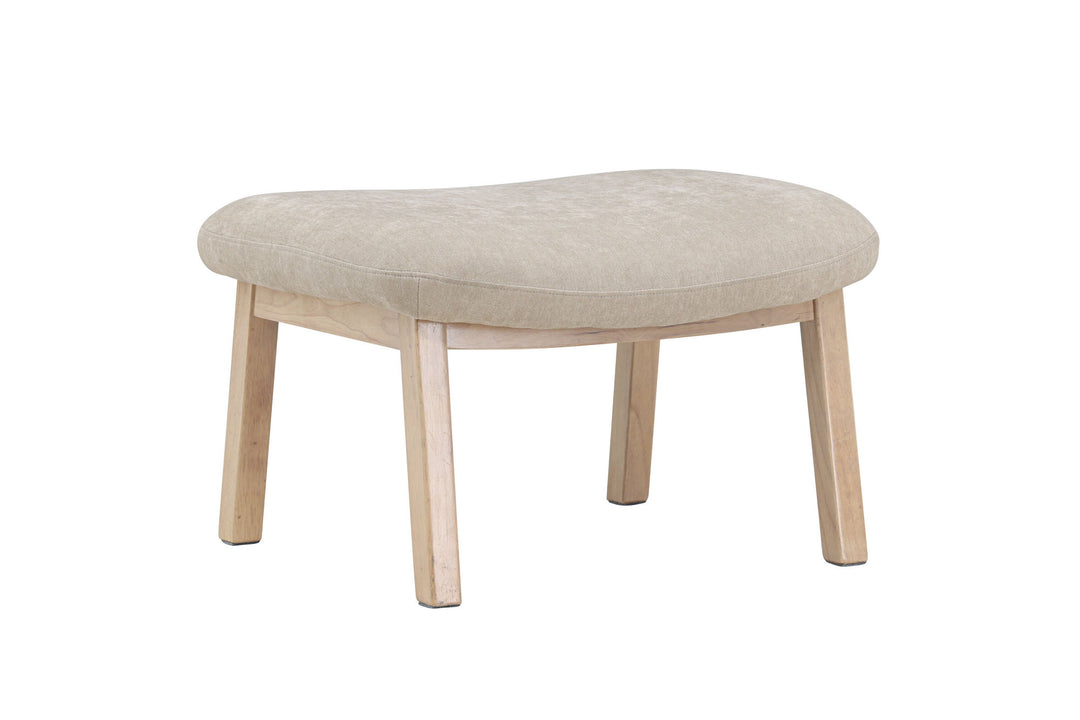 Venture Home Rile Ottoman - Whitewash/ Beige