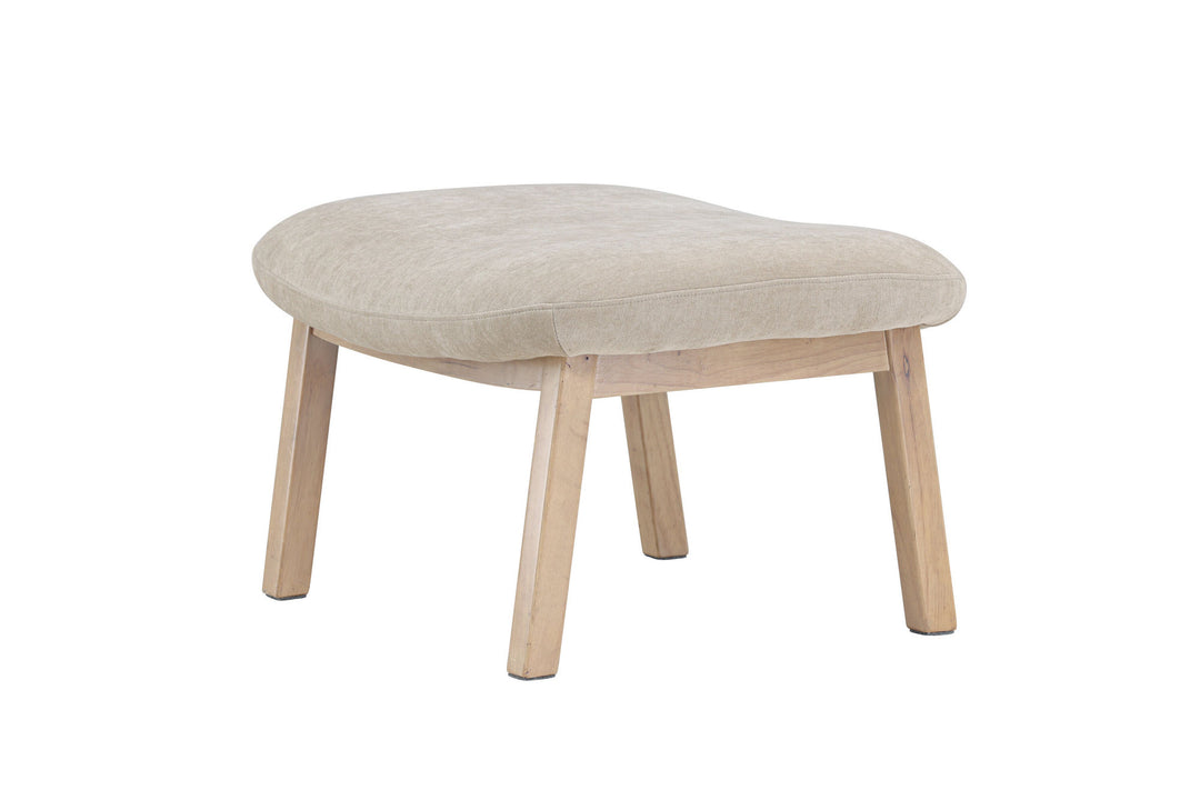 Venture Home Rile Ottoman - Whitewash/ Beige