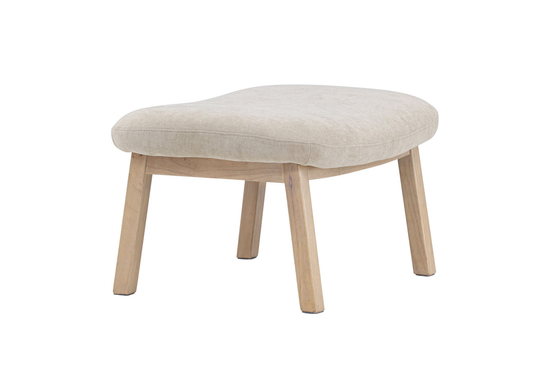 Venture Home Rile Ottoman - Whitewash/ Beige