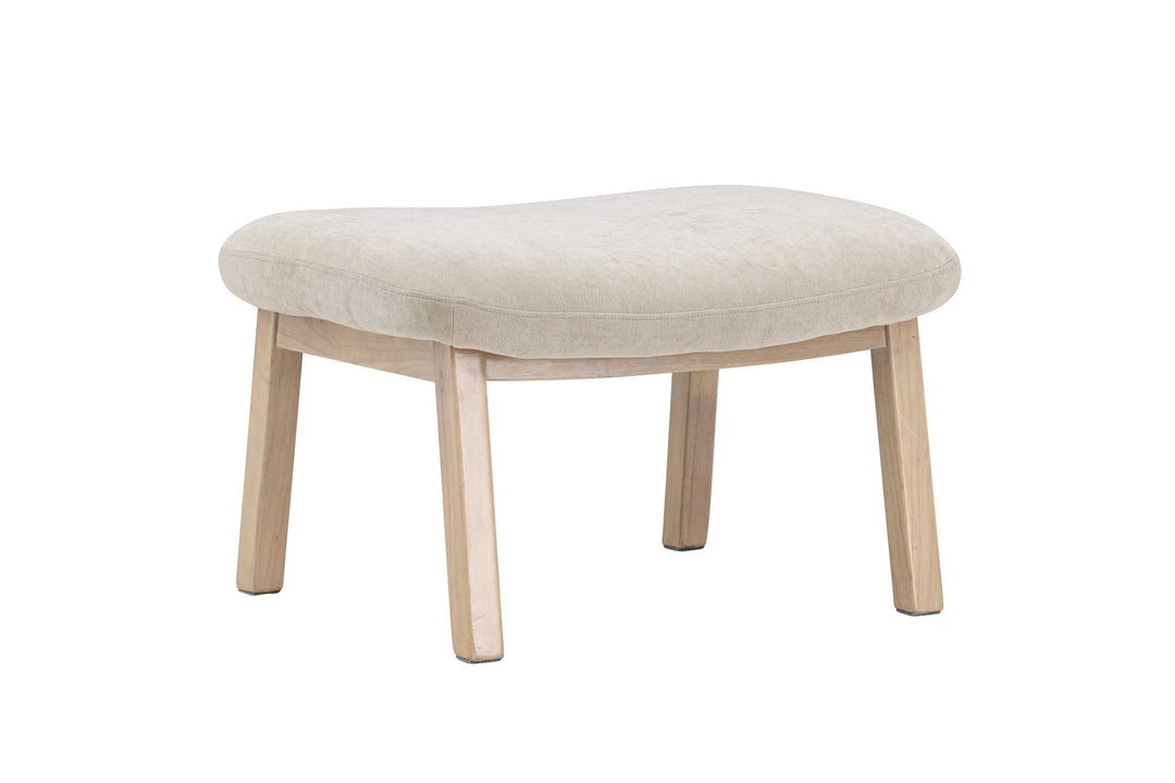 Venture Home Rile Ottoman - Whitewash/ Beige