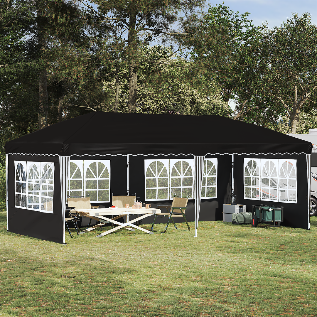 Pop-up Festtelt 575 x 289 x 245 cm Sort