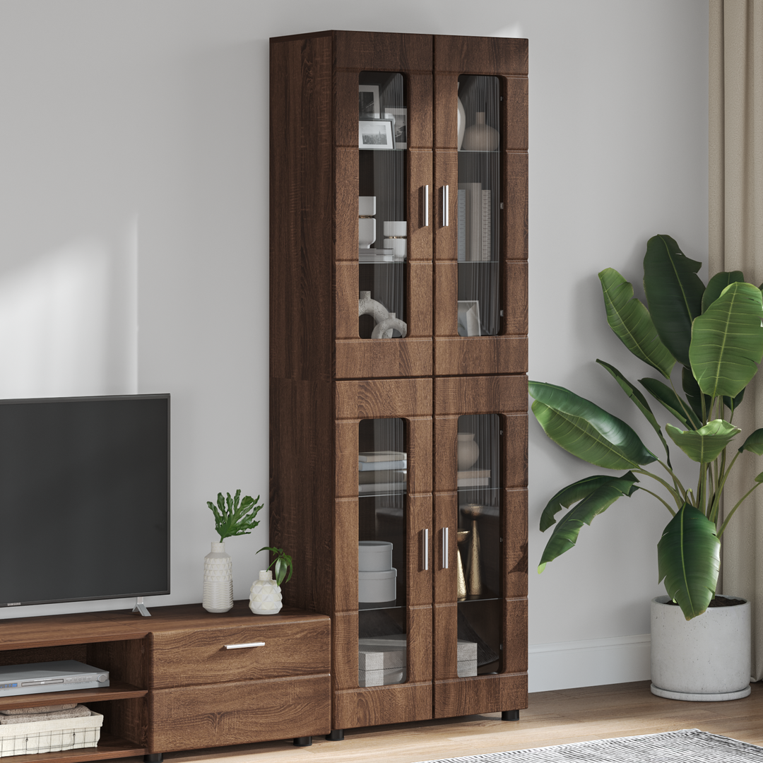 Highboard FLORIN Brun eg 60 x 35 x 182 cm Konstrueret træ