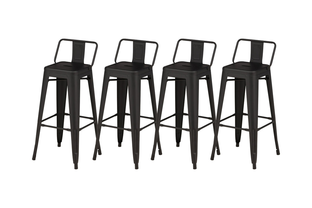 Venture Home Tempe Bar Chair 4-pack - Matte black / Metal