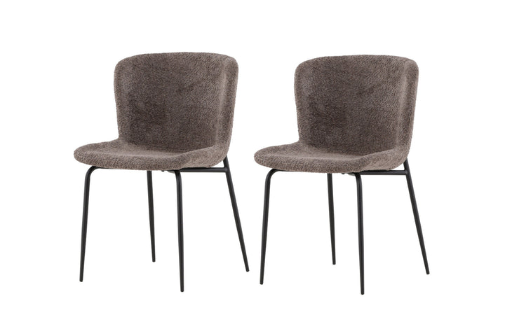 Venture Home Modesto Dining Chair 2-pack - Black / Brown Boucle