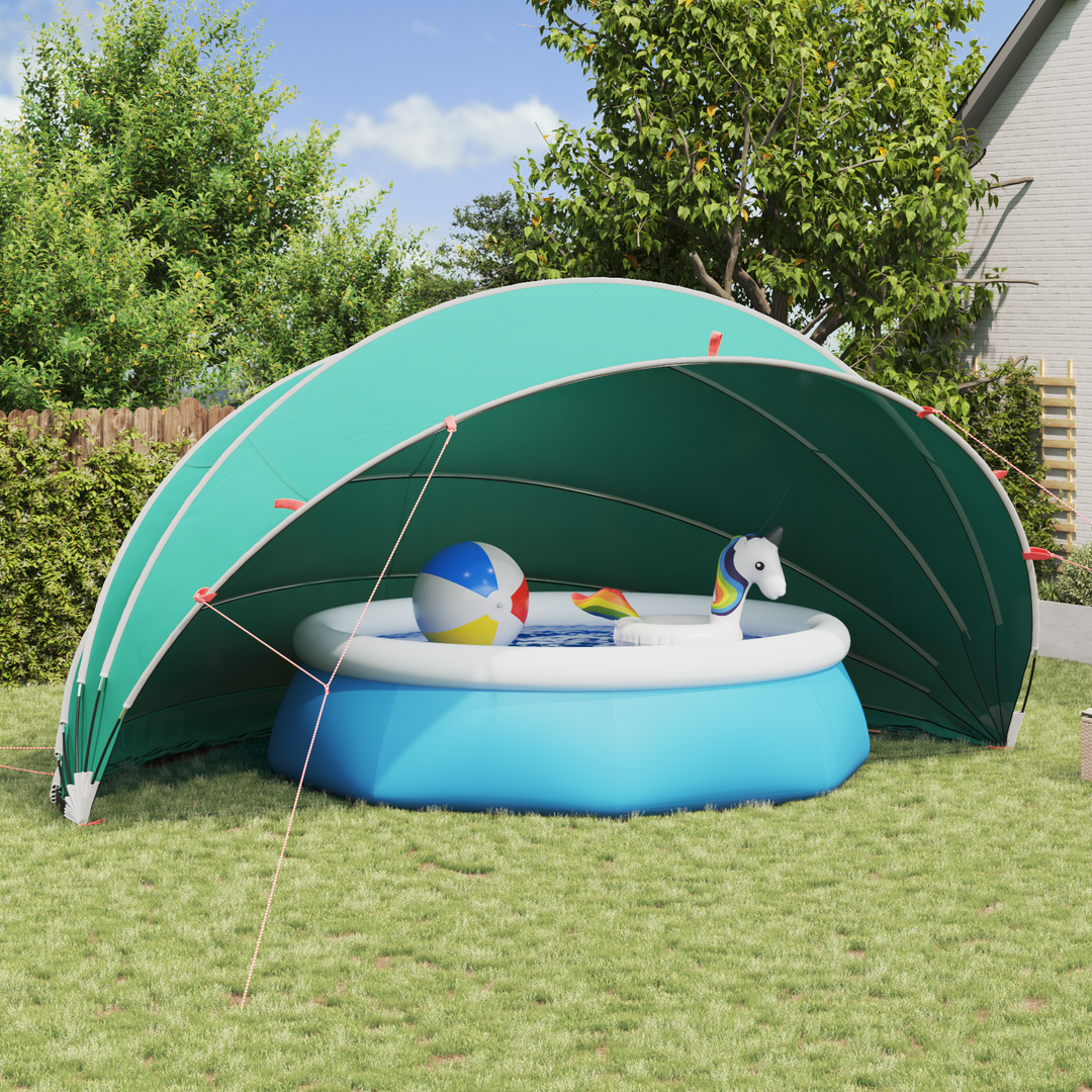 Pool Dome 592 x 590 x 275 cm 185T polyester med PU-belægning
