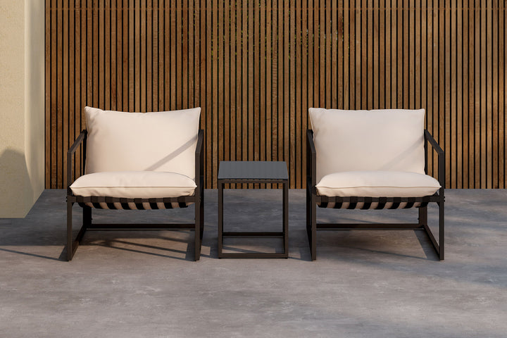 Venture Home Messina Lounge Set - Black/Beige