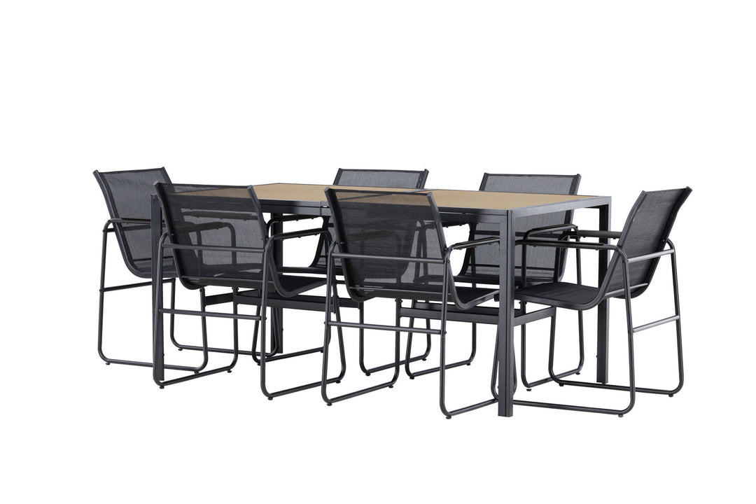 Venture Home Lampedusa Dining Set - Black / Brown