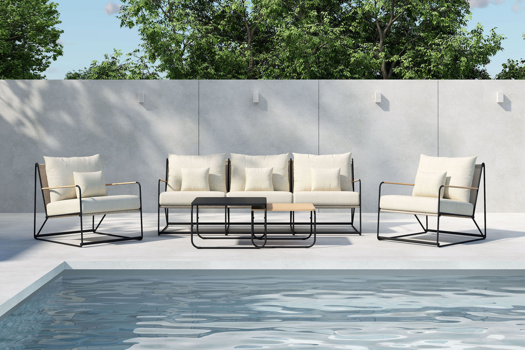 Venture Home Palazzo Sofa Set - Black / Beige