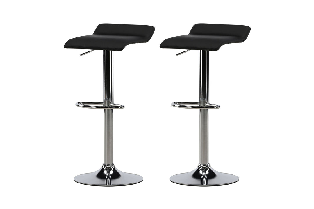 Venture Home Jonna Bar Chair 2-pack - Chromed Steel / Black Fabric
