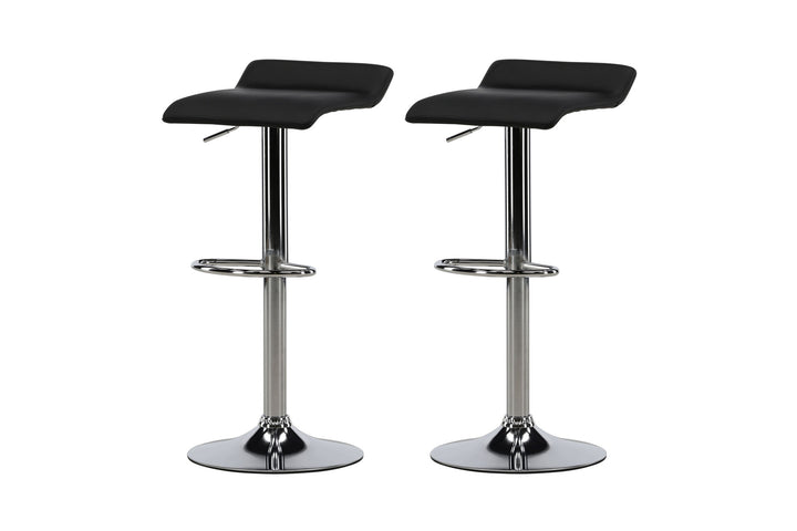 Venture Home Jonna Bar Chair 2-pack - Chromed Steel / Black Fabric