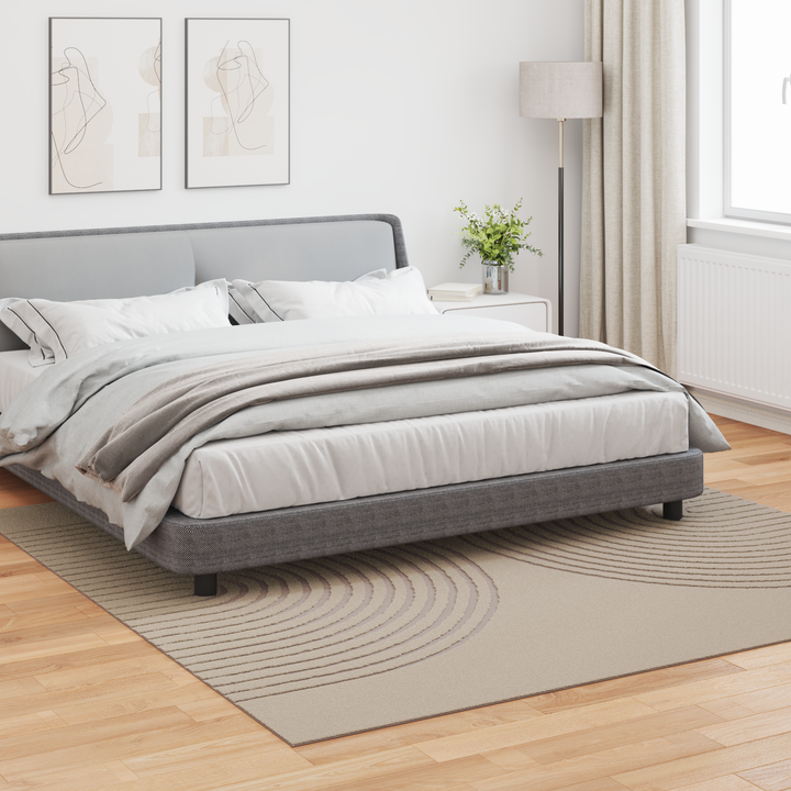 Områdetæpper Firkantet GALATI Beige 240 x 240 cm Polyester