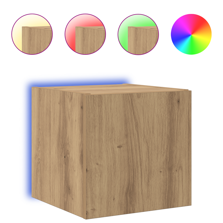 TV vægskab med LED Artisan eg 30,5 x 35 x 30 cm Konstrueret træ