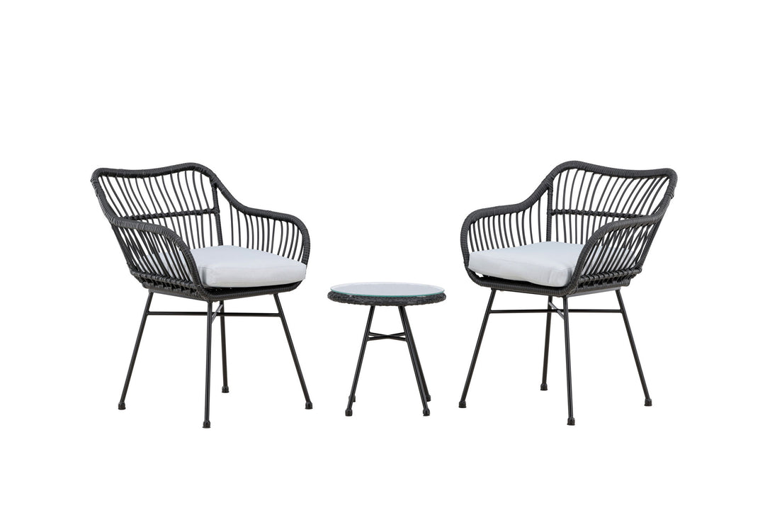 Venture Home Viga - Balcony Set- Black - Wicker -