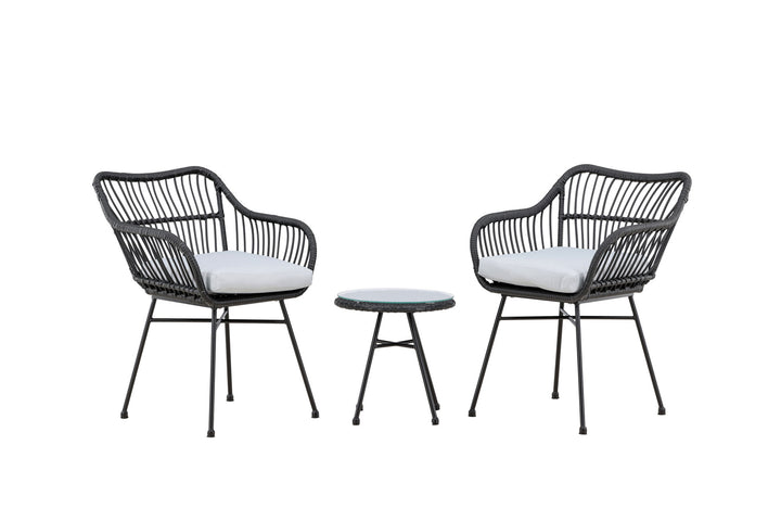 Venture Home Viga - Balcony Set- Black - Wicker -